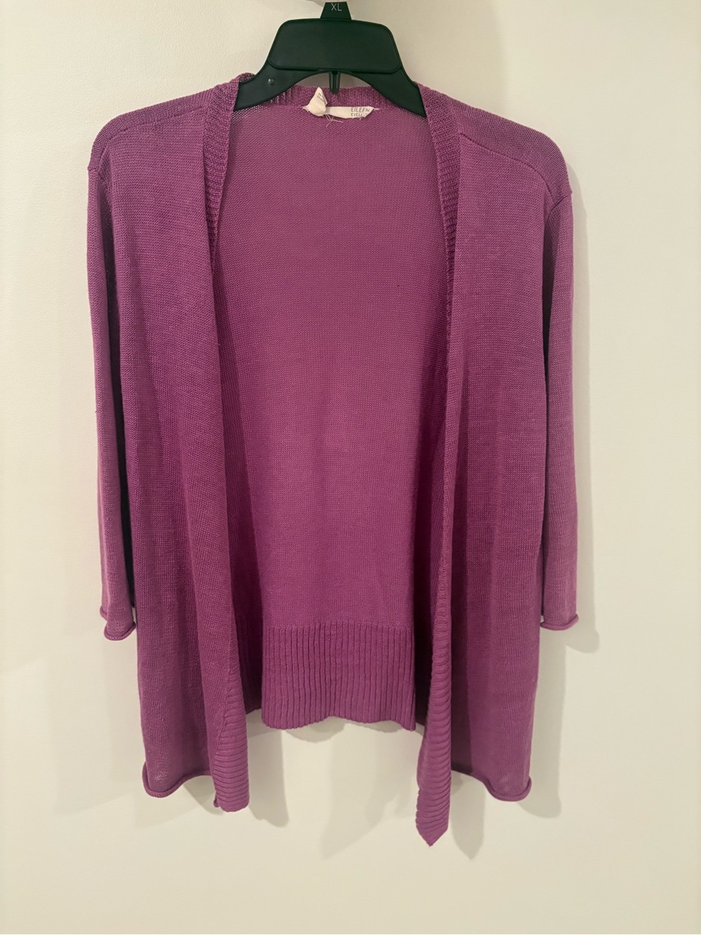 Eileen Fisher Open-Front Purple Cardigan